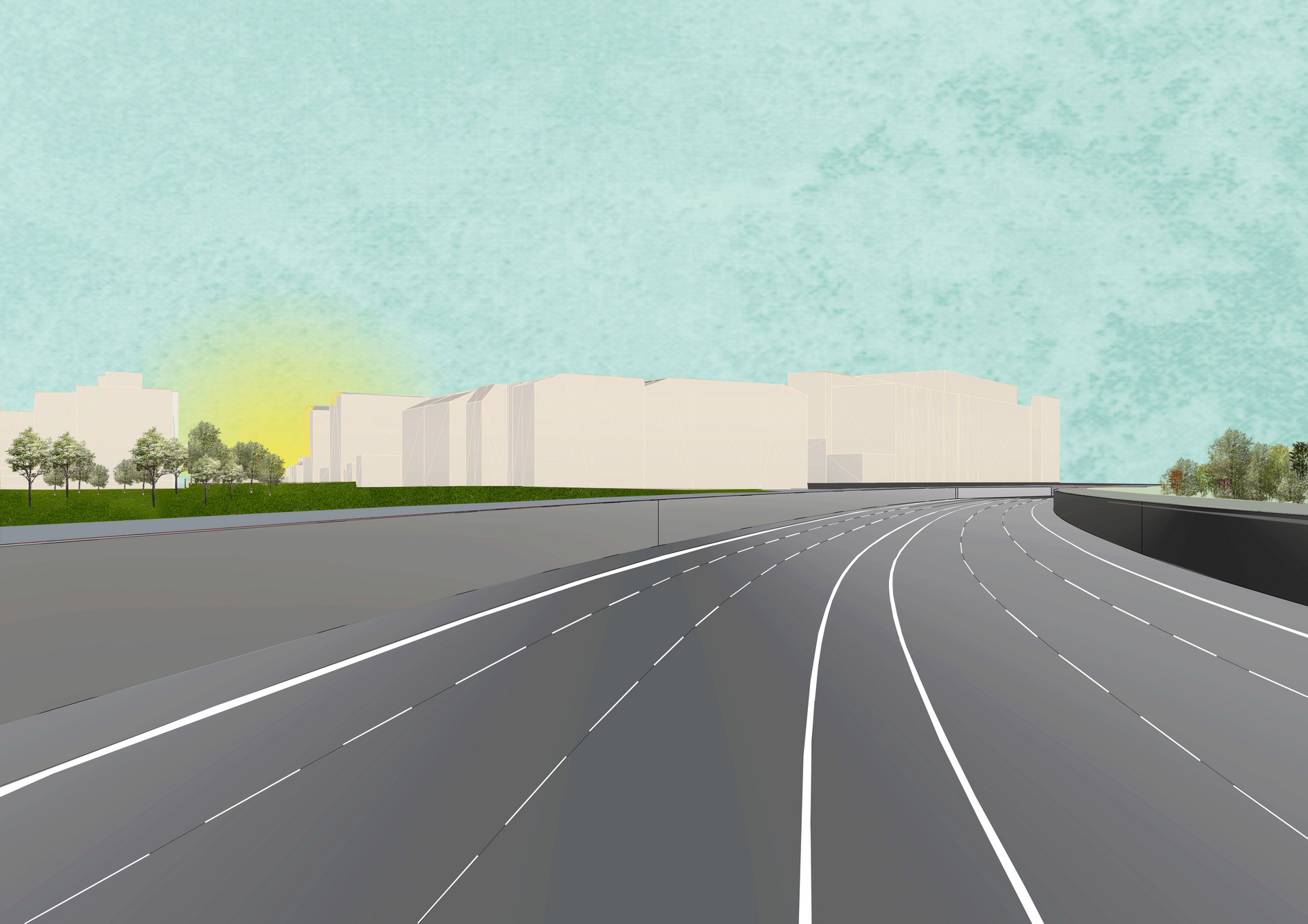 Eine Visualisierung der A100 wie sie derzeit geplant ist Bündnis 90/Die Grünen Berlin/ MLA+