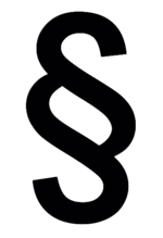 Das Zeichen für einen Paragrafen