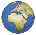 Eine Zeichnung des Planeten Erde