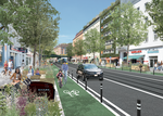 Visualisierung zur möglichen Umgestaltung der Danziger Straße als Teil der Grünen Hauptstadtvision